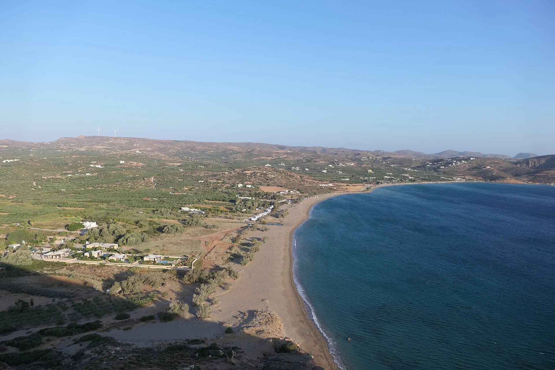 Plage de Kouremenos, spot de planche à voile de l’est crétois