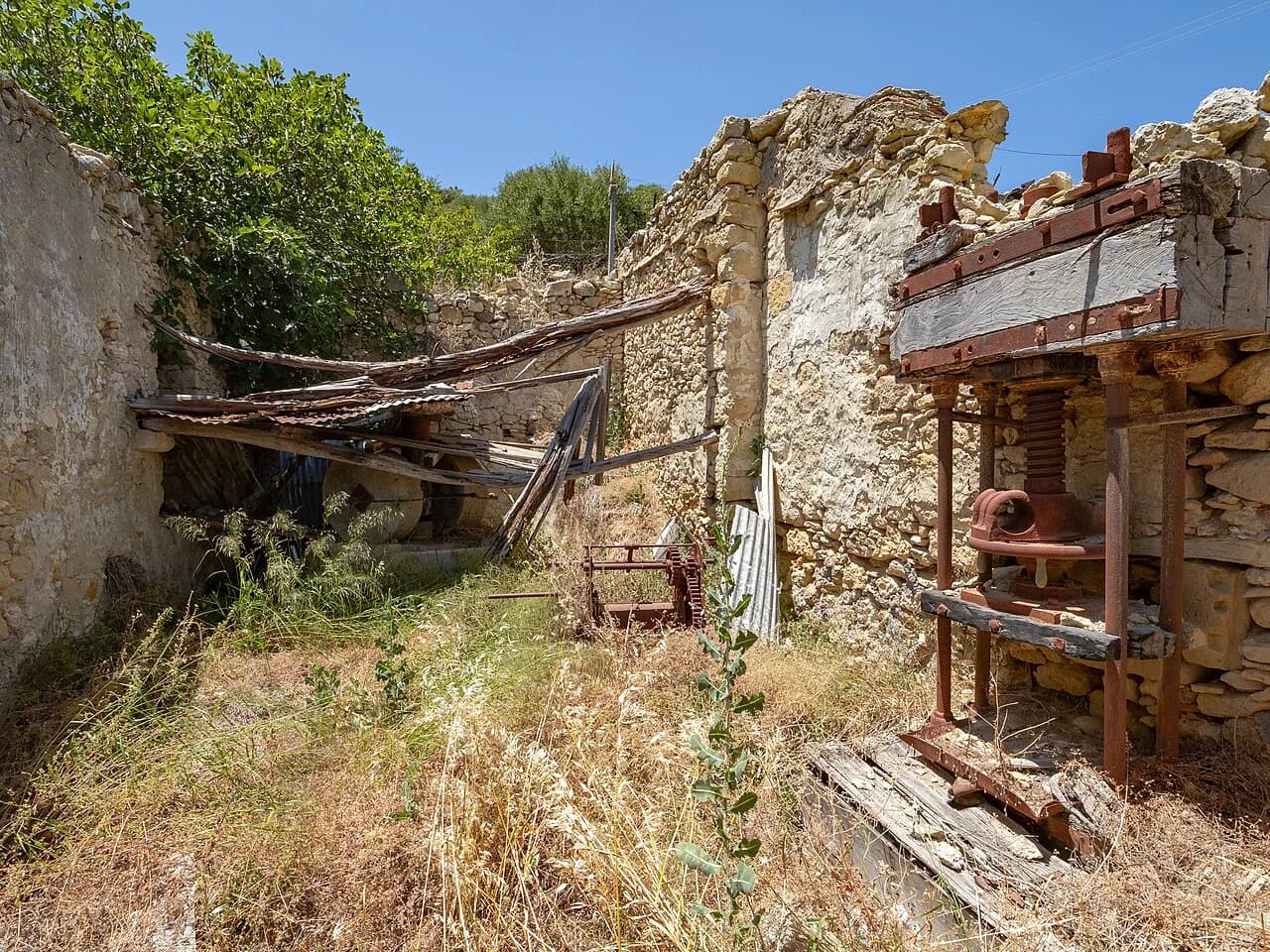 Ancien pressoir à olives à Sklavoi, en Crète