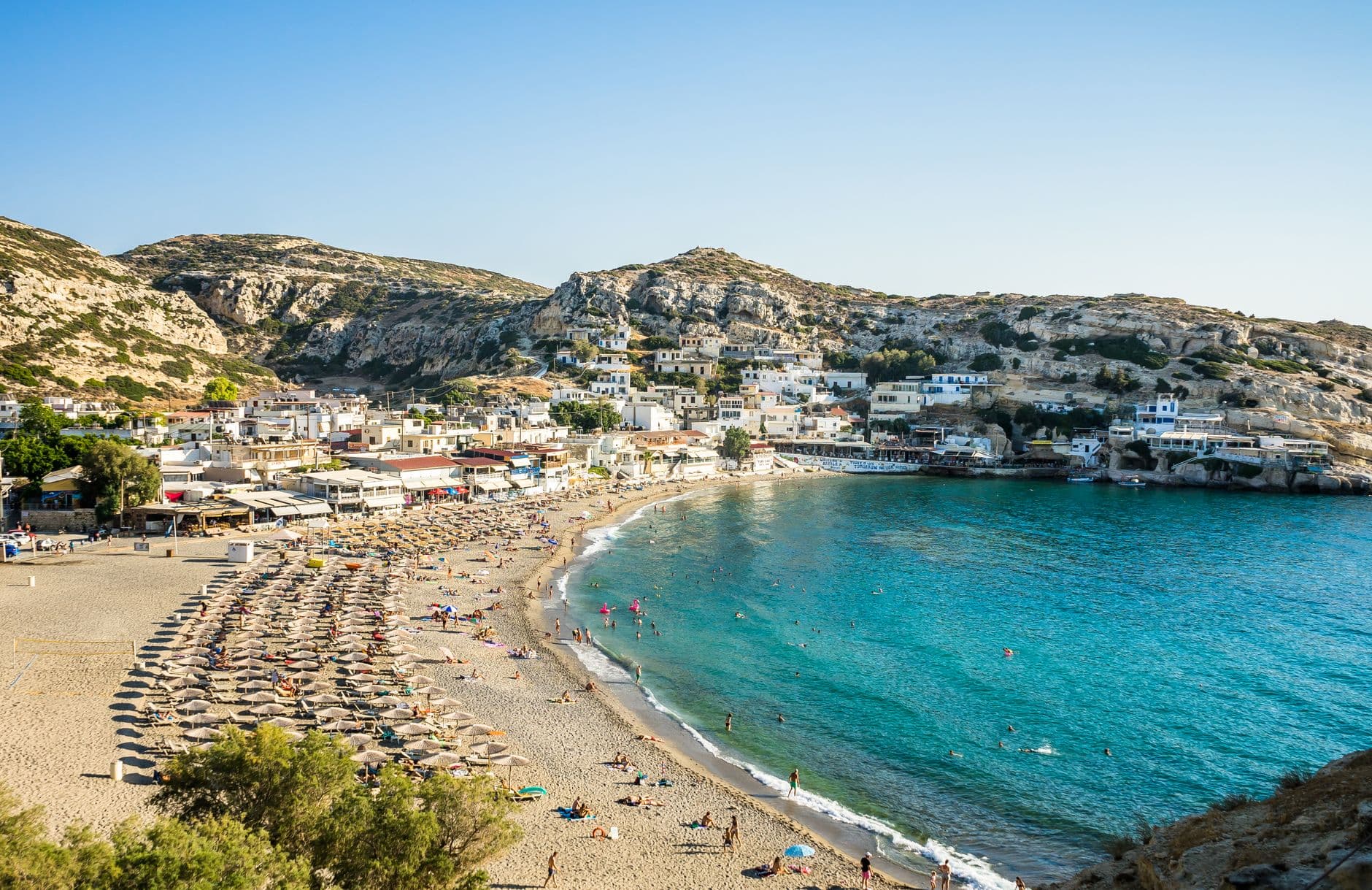 Plage et falaises de Matala, Crète